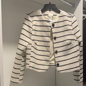 H&M Black and White Striped Blazer